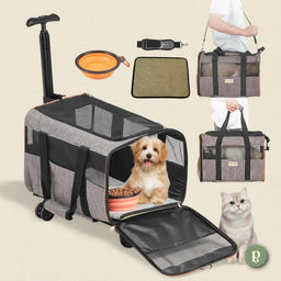 Pawseya Airline-Approved Pet Carrier (with Wheels)